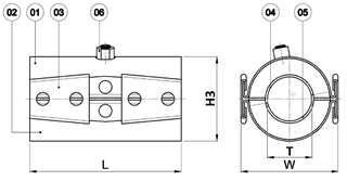 Materialen QR overgangskoppeling gas