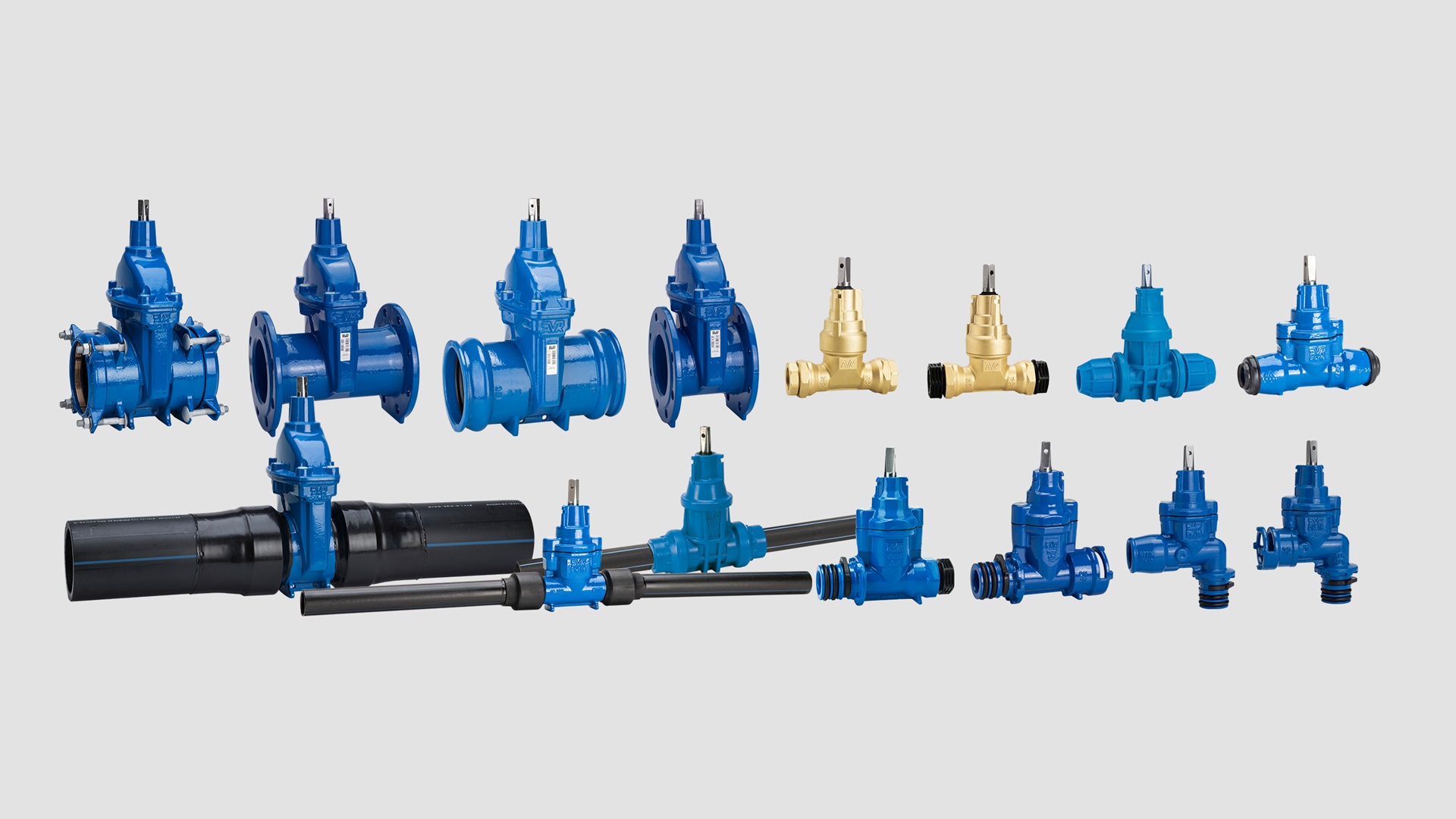 Schuifafsluiters en dienstleiding afsluiters met RVS duplex spindel